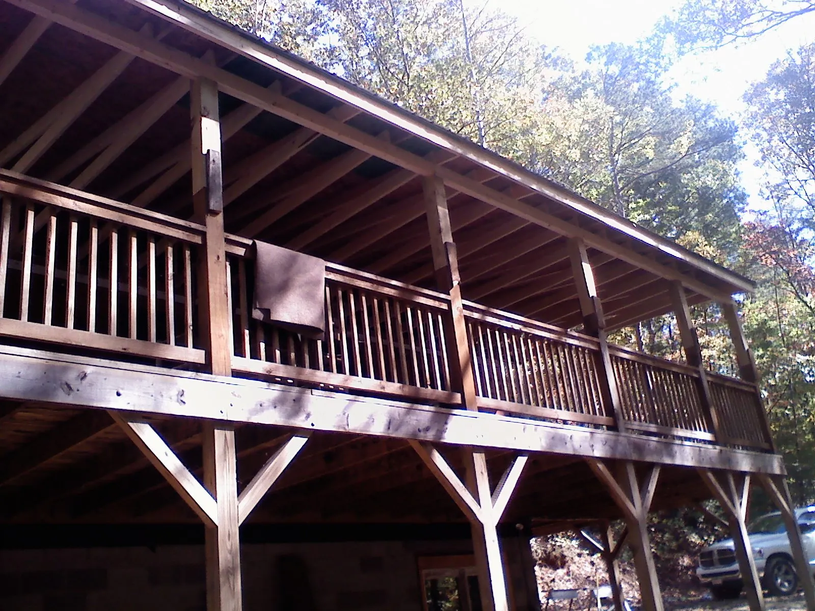 Timber framing under a new elevated porch and deck — Roof Leak Repair in Gettysburg by Roofing Brothers